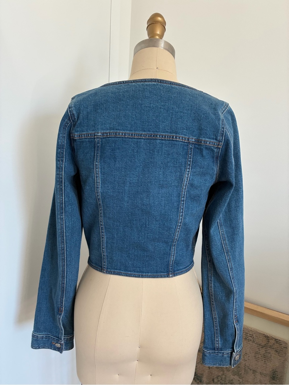 Madewell Denim Square Neck Crop Top - Picture 3 of 5